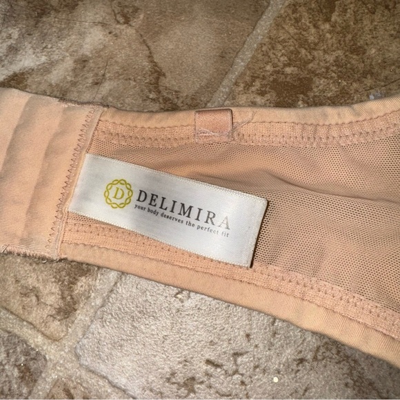 Women’s Delimira Brand Nude Strapless Soft Comfy Bandeau Bra size 34E - Picture 8 of 14